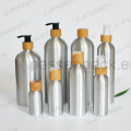 Cosmetic Aluminum Bottle with Bamboo Lotion Pump (PPC-ACB-065)